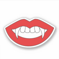 Cartoon Monster Vampire Lips sharp Teeth Fangs