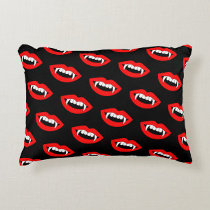 Cartoon Monster Vampire Lips sharp Teeth Fangs Accent Pillow