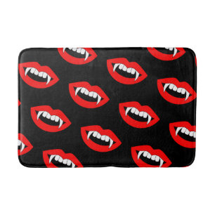 Cartoon Monster Vampire Lips sharp Teeth Fangs Bath Mat