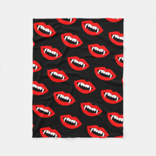 Cartoon Monster Vampire Lips sharp Teeth Fangs Fleece Blanket