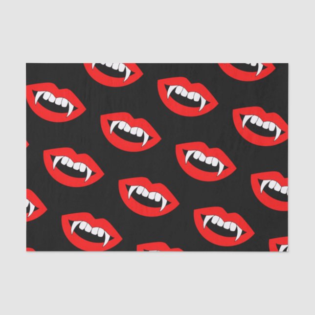 Cartoon Monster Vampire Lips sharp Teeth Fangs Tissue Paper (Front)