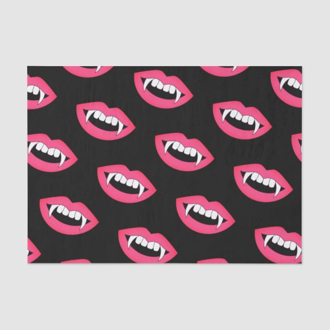 Cartoon Monster Vampire Lips sharp Teeth Fangs Tissue Paper (Front)