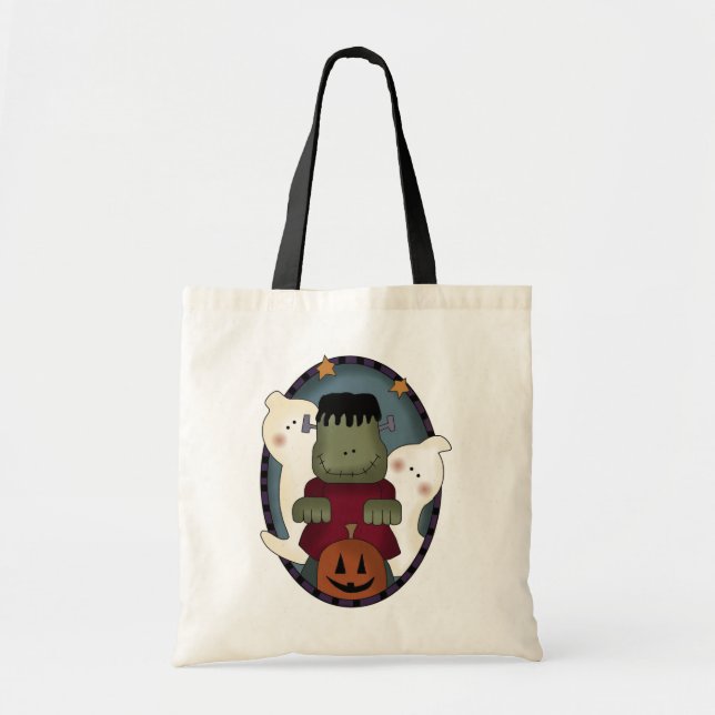 Cartoon Monsters Halloween Treat Bag (Front)