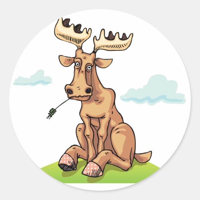 Cartoon Moose Stickers (Front)