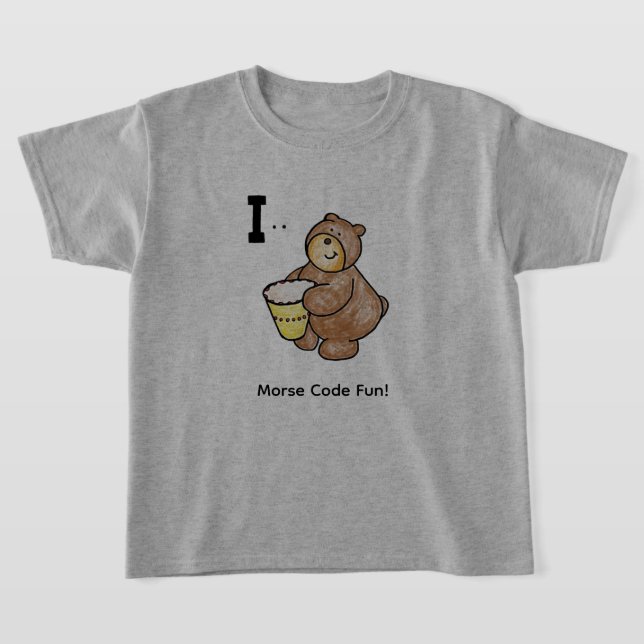 Cartoon Morse Code for Kids!  Letter "I" T-Shirt (Laydown)