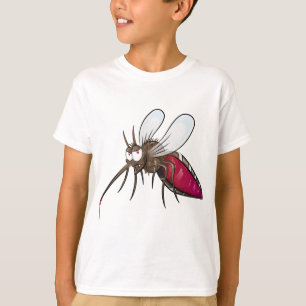 Cartoon Mosquito Drinking Blood Funny Insect T-Shirt