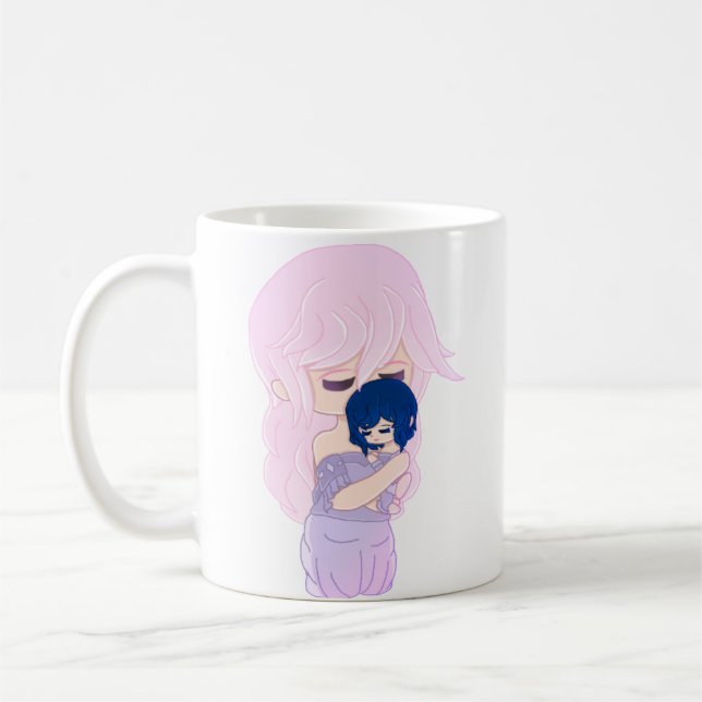 Cartoon Mother With Her Baby Girl Mug (Left)