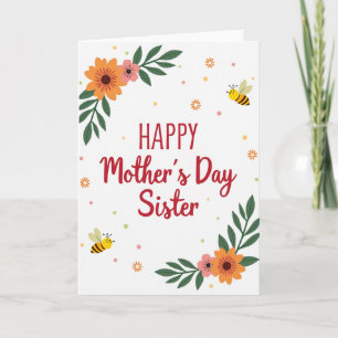 Cartoon Mothers Day Sister Card
