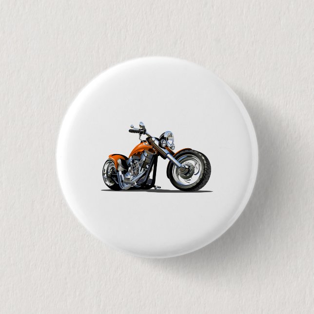 Cartoon motorbike 1 inch round button (Front)