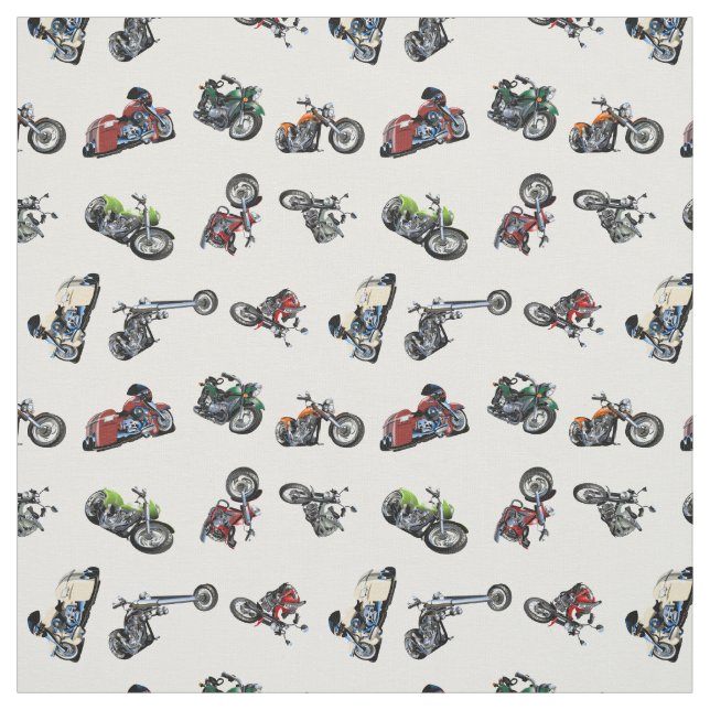 Cartoon motorbikes set fabric (Swatch)