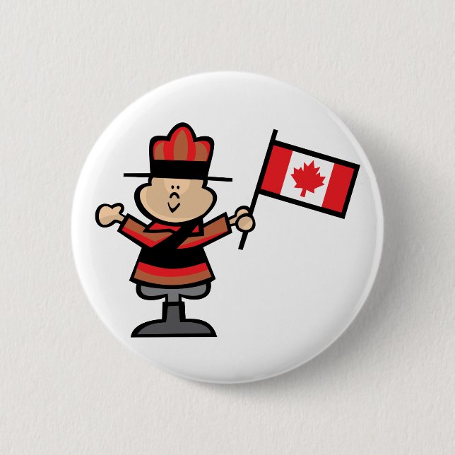 Cartoon Mountie 2 Inch Round Button (Front)