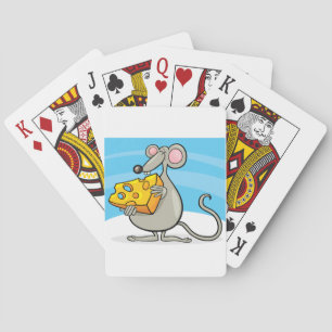 Cartoon Mouse Eating Cheese Playing Cards