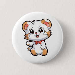 Cartoon mouse illustration 2 inch round button