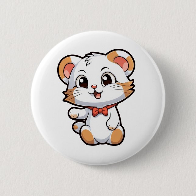 Cartoon mouse illustration 2 inch round button (Front)