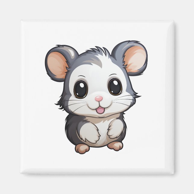 Cartoon mouse illustration magnet (Front)