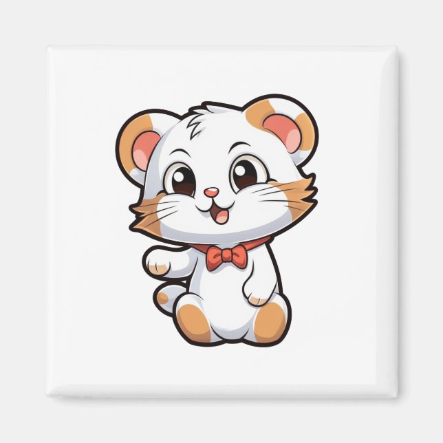 Cartoon mouse illustration magnet (Front)