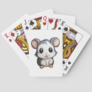 Cartoon mouse illustration playing cards
