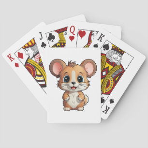 Cartoon mouse illustration playing cards