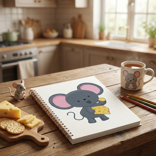 Cartoon Mouse with Cheese Adorable Animal Planner (Creator Uploaded)