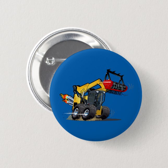 Cartoon mulcher 2 inch round button (Front & Back)