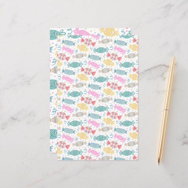 Cartoon multicolored festive candies  (Front/Back In Situ)