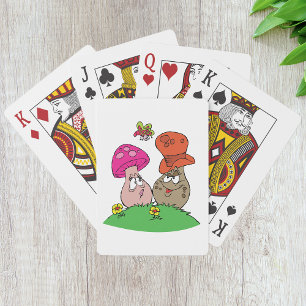 Cartoon Mushrooms Playing Cards