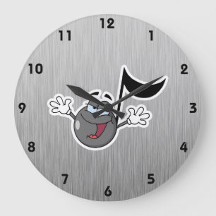 Cartoon Music Note Large Clock