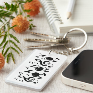 Cartoon Music Notes Keychain