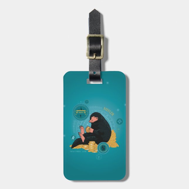 Cartoon NIFFLER™ With Gold Coins Luggage Tag (Front Vertical)