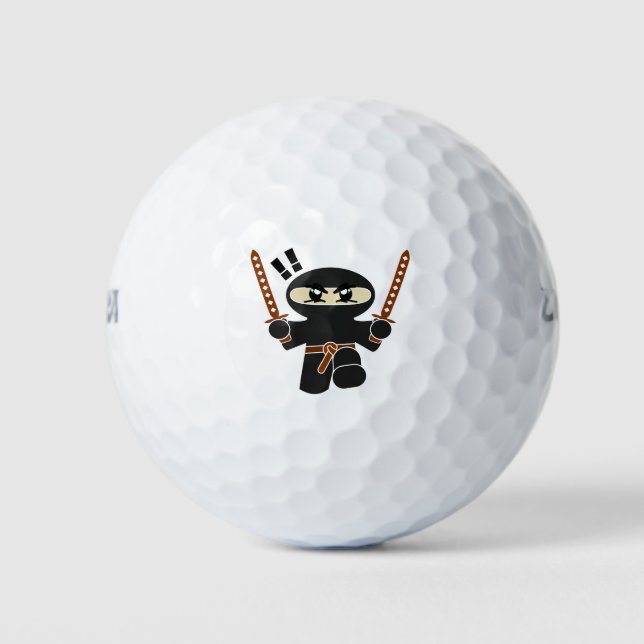 Cartoon Ninja Character Golf Balls (Front)