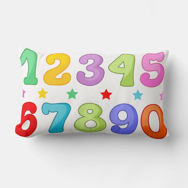 Cartoon Numbers Lumbar Pillow (Front)