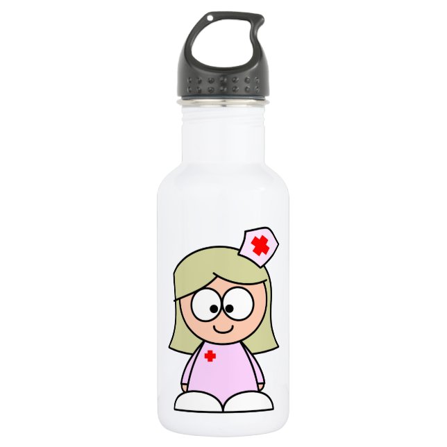 Cartoon Nurse 532 Ml Water Bottle (Front)