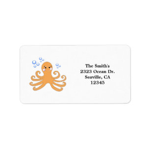 Cartoon Octopus Label