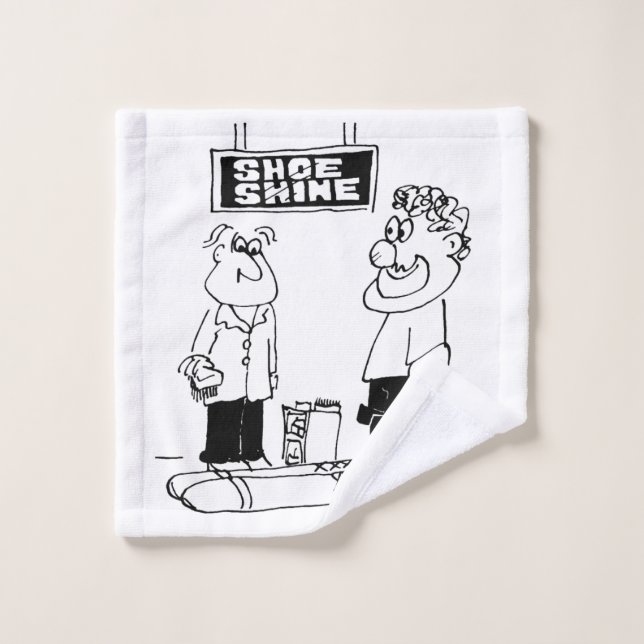 Cartoon of a Clown and Shoe Shine Boy Wash Cloth (Wash Cloth)