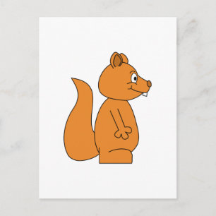 Cartoon of a Red Squirrel Postcard