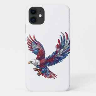 Cartoon of an eagle, 4th of July concept iPhone 11 Case