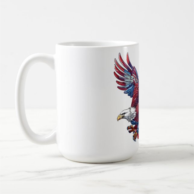 Cartoon of an eagle, 4th of July concept Coffee Mug (Left)