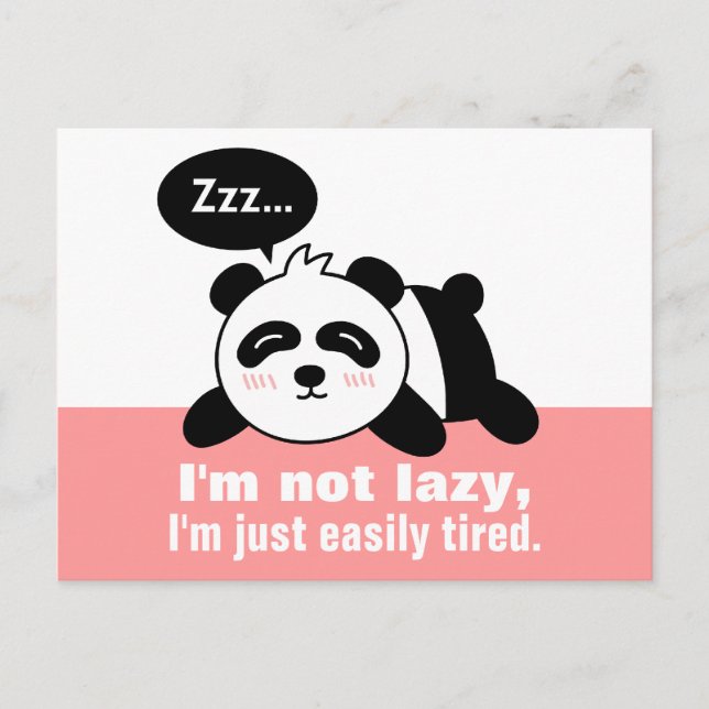 Cartoon of Cute and Lazy Panda Postcard (Front)