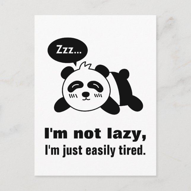 Cartoon of Cute and Lazy Panda Postcard (Front)