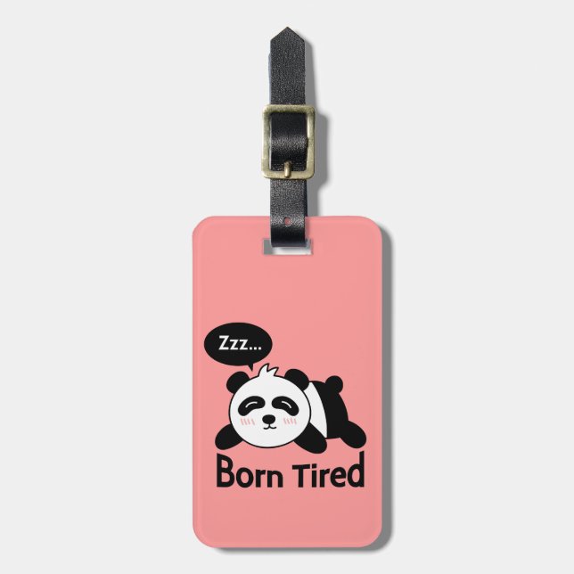 Cartoon of Cute Sleeping Panda Luggage Tag (Front Vertical)