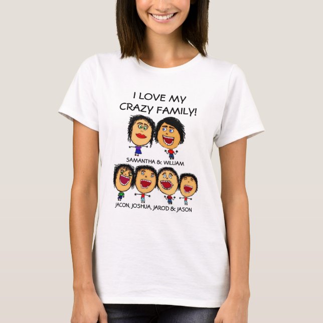 Cartoon of My Hilarious Four Sons T-Shirt (Front)