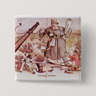 Cartoon of President Roosevelt 2 Inch Square Button