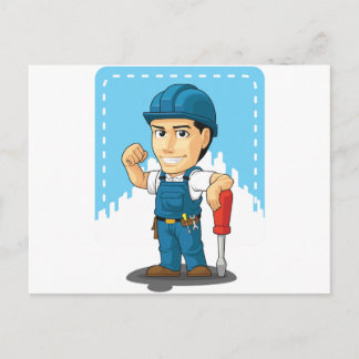 Cartoon of Technician or Repairman Postcard