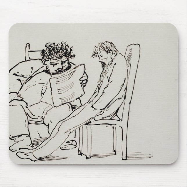 Cartoon of William Morris (1834-96) reading poetry Mouse Pad (Front)