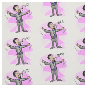 Cartoon opera male singer colourful fabric
