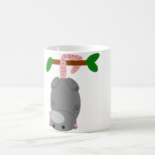 Cartoon Opossum/Possum Hanging Upside Down by Tail Coffee Mug
