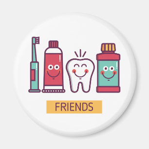 Cartoon Oral Care Friends Magnet