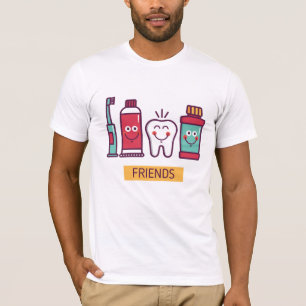 Cartoon Oral Care Friends T-Shirt