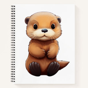 Cartoon otter illustration notebook