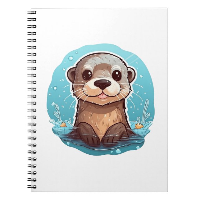 Cartoon otter illustration notebook (Front)